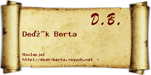 Deák Berta névjegykártya