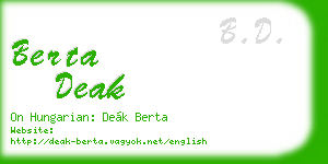berta deak business card