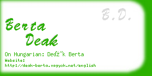 berta deak business card